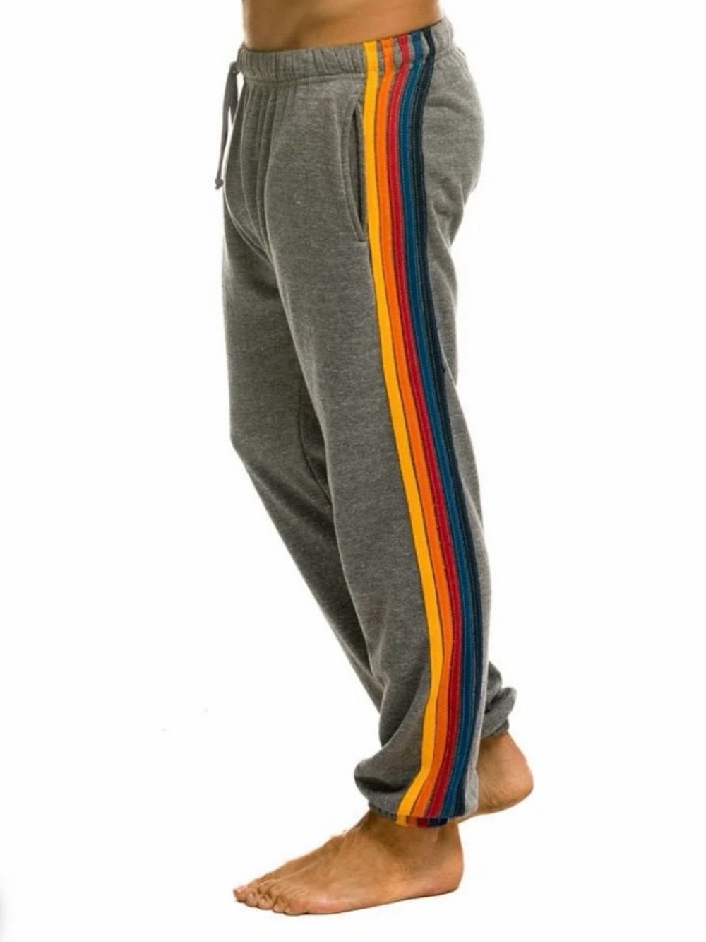 Aviator Nation Gray Sweatpants with Stripes